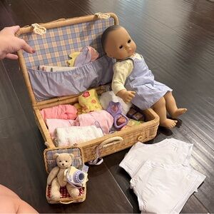 Bitty Baby suitcase with Bitty Bear, Bitty baby, dolls and outfits